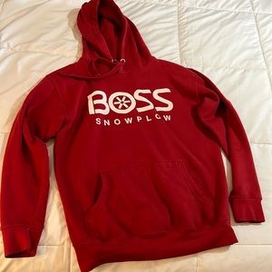 Boss snowplow brand red sweatshirt